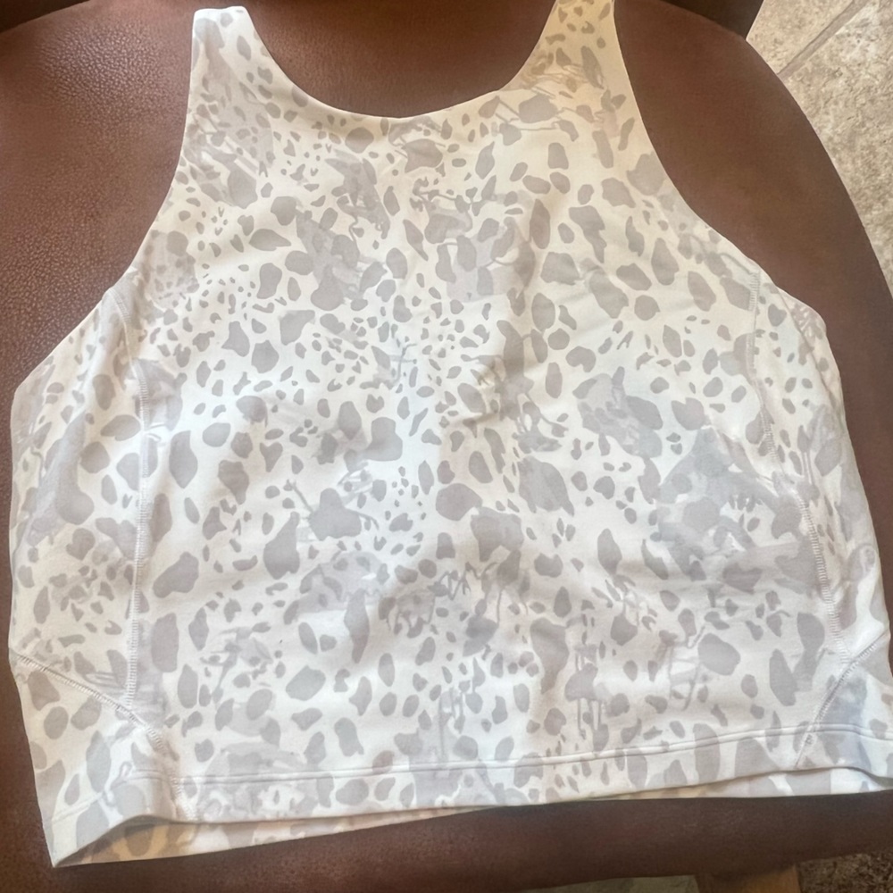 lululemon athletica white & gray winder under top size 10